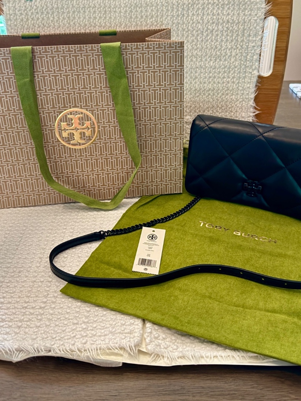 Tory Burch Kira Diamond Quilt Small Shoulder Bag Black 154706 NWT - Picture 10 of 11